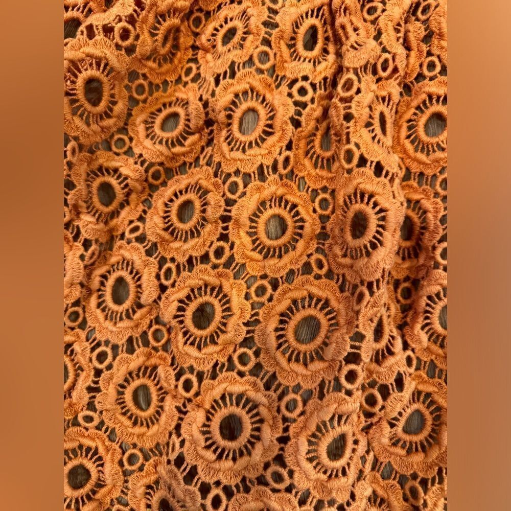 moulinette soeurs Anthropologie Crochet skirt heavy & beautiful burnt orange 10 - Picture 5 of 8